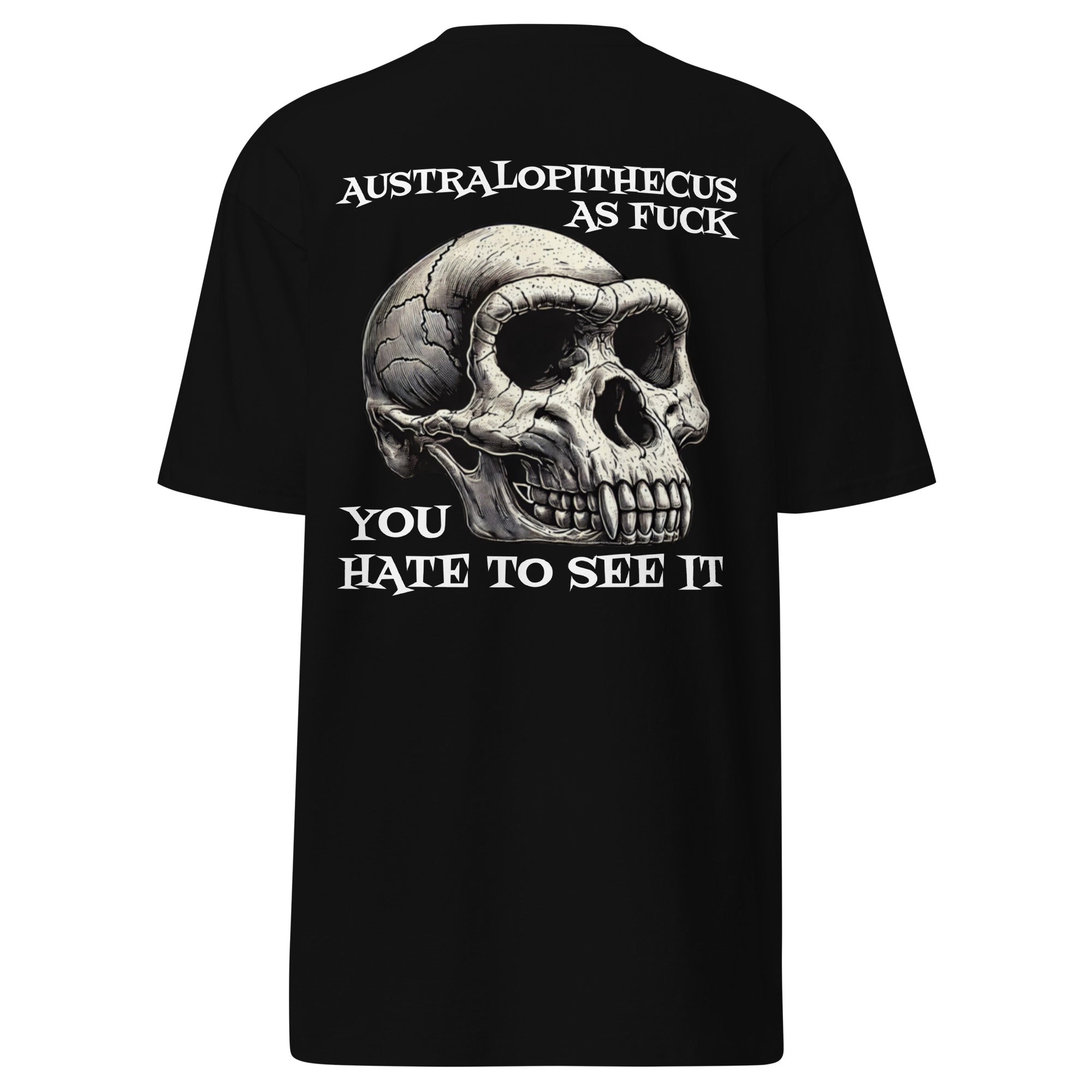 Australopithecus shirt. Skull shirt. YHTSI Clothing Company